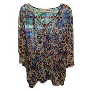 Isaac Mizrahi Live Women's 1X Chiffon Top